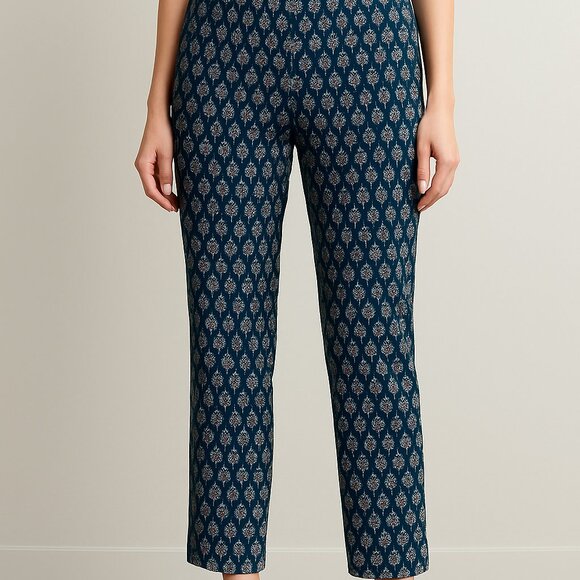 Ella by Rafaella Blue Geometric Print Pants - Picture 1 of 5